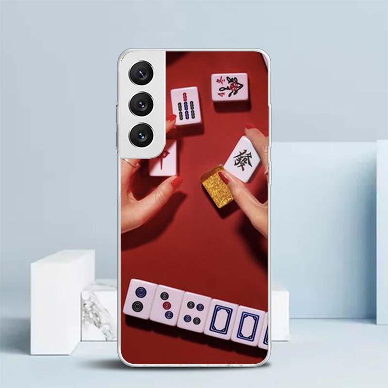 Creative Mahjong Soft Cover for Samsung Galaxy S25 Edge S26 S24 S23 Ultra Phone Case S22 S21 Plus S20 FE Print Pattern Shell Gal