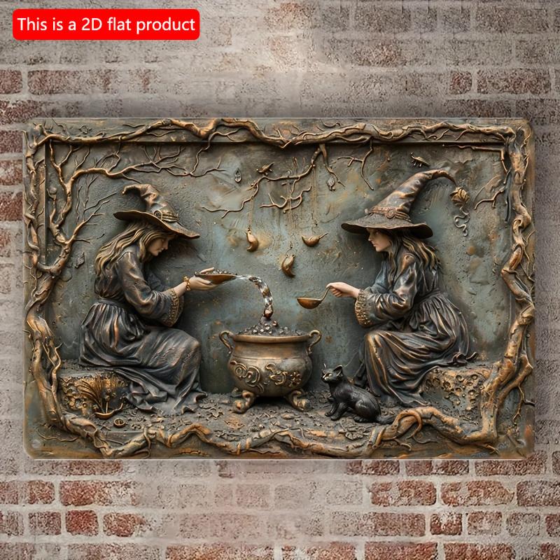 

2d Flat 30*20cm, Witch Wooden Logo, Fun Vintage Thick Wooden Wall Decoration for Home, Bar, Kitchen, Bedroom and Garden with, Ideal Holiday Gift. 30*20cm