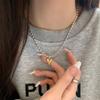 Gothic Y2K Multi Layer Black Leather Rope Peach Heart Pendant Necklace for Women Charm Clavicle Chain Punk Zircon Wedding Gift