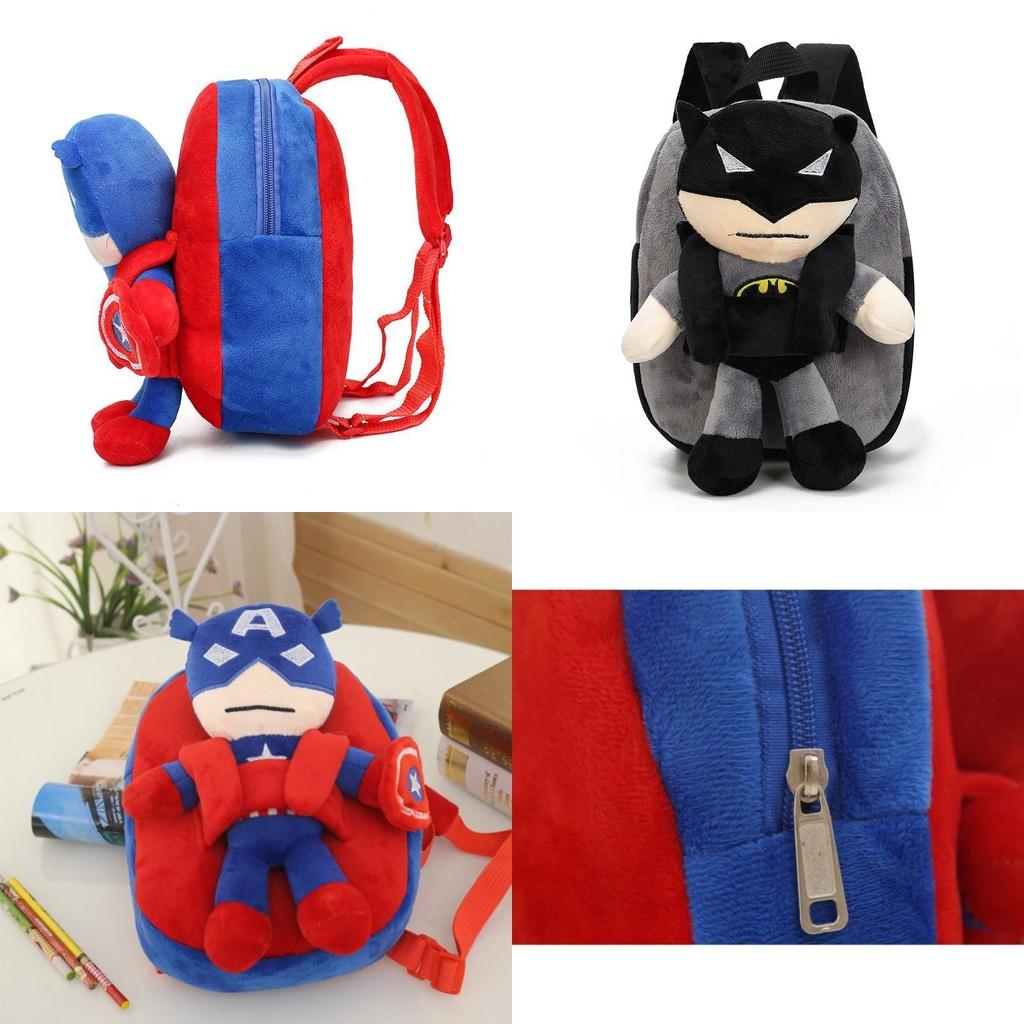 The Avengers Spiderman Captain America Batman Plush Backpack For Kids Durable And Safe