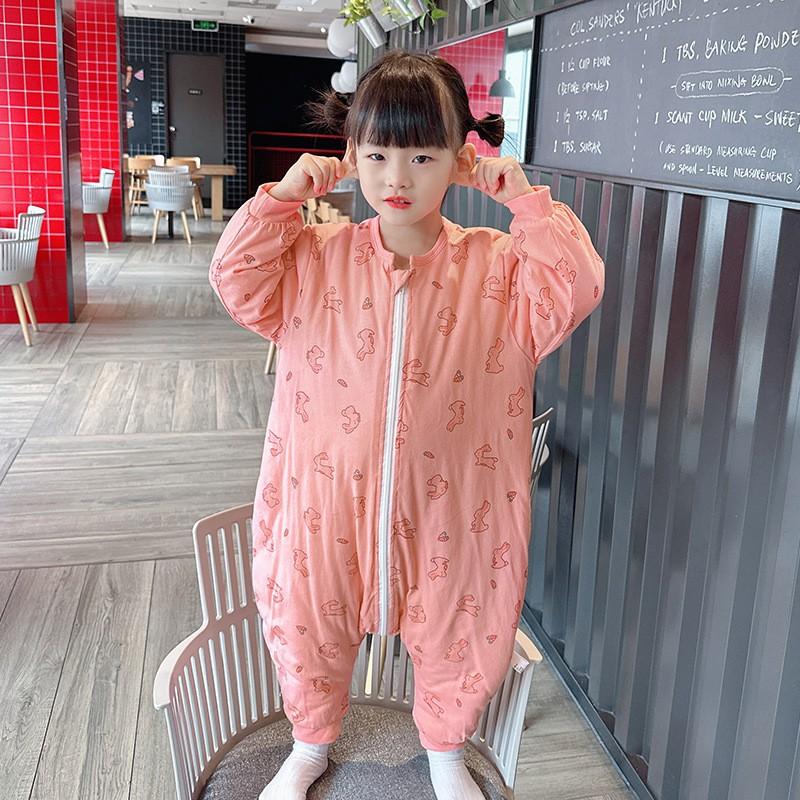 Cotton Toddler Sleep Sack With Legs Winter Warmth Anti-Kick Sleeping Bag Kids 3-8 Years
