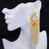Dubai Indian Necklace Earrings Big Pendant Tassel Jewelry Set Gold Color For Women Nigeria African Bridal Wedding Party Jewelery
