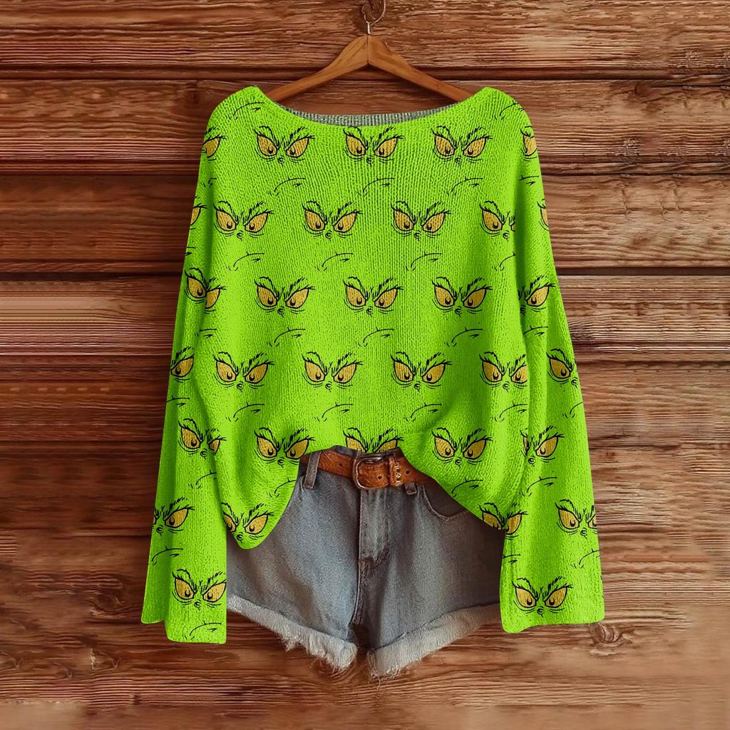 Women's Fashion Long Sleeve Christmas Snowman Snowflake Print Jacket Cardigan