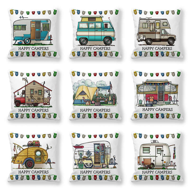 Satın alın Cute Car Pillowcase Cartoon Caravan Pillow Case Home Decor