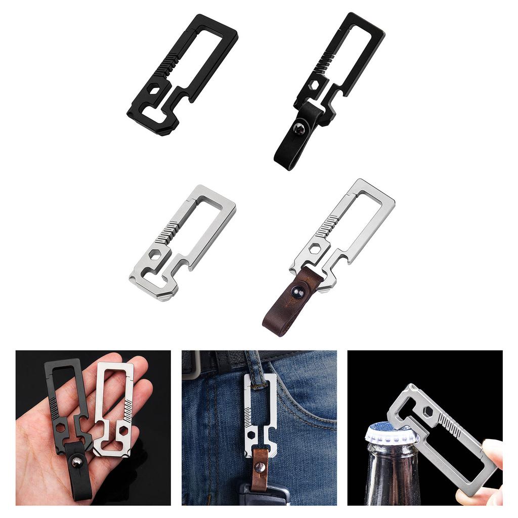 Titaniums Alloy Key Holder with Bottle Opener Screwdriver Waist Hanging Keychain Buckles Outdoor Keychain Accessories