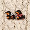 Decorative Brooch Enamel Dachshund Design Zinc Alloy Lapel Pin Sweater Dress Suit Lapel Badge Versatile Outfit