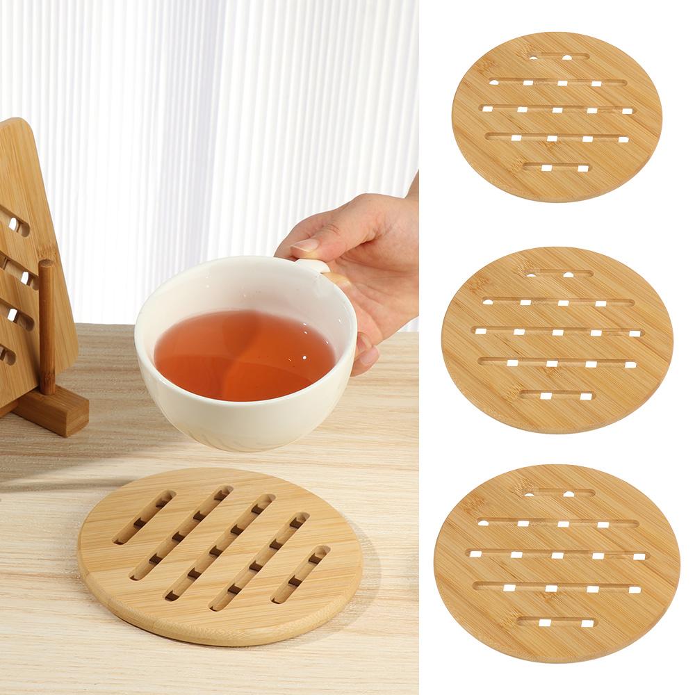 

Coasters Heat Insulation Cookware Pad Heat Protection Table Mat Bamboo Mat Placemat Storage Rack Four grid