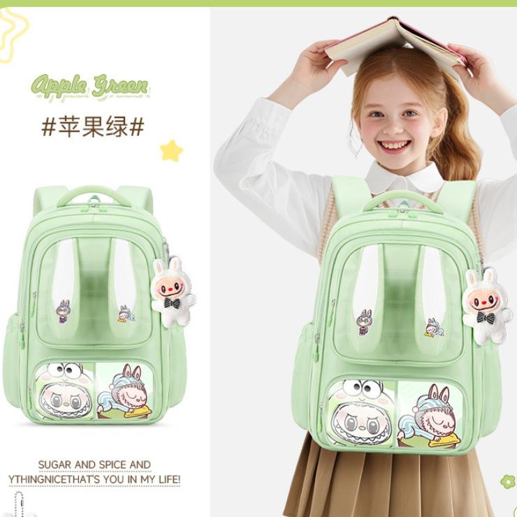 Cute Cartoon Spine Protection and Load-reducing Children's Backpack for Girls 1-3-6 Grades Cute Backpack Fashionable and Versatile KTY