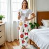 Women's Christmas Flannel Pants, Straight Leg Pajama Bottoms for Holiday