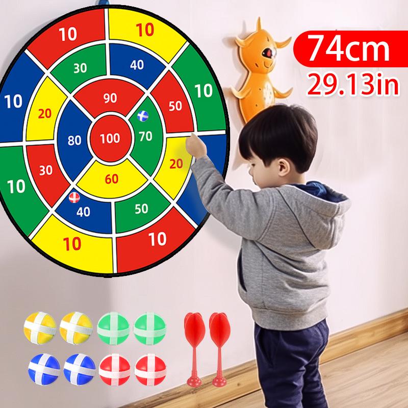 Foldable 74CM Dartboard & Sticky Ball Set for Indoor Play