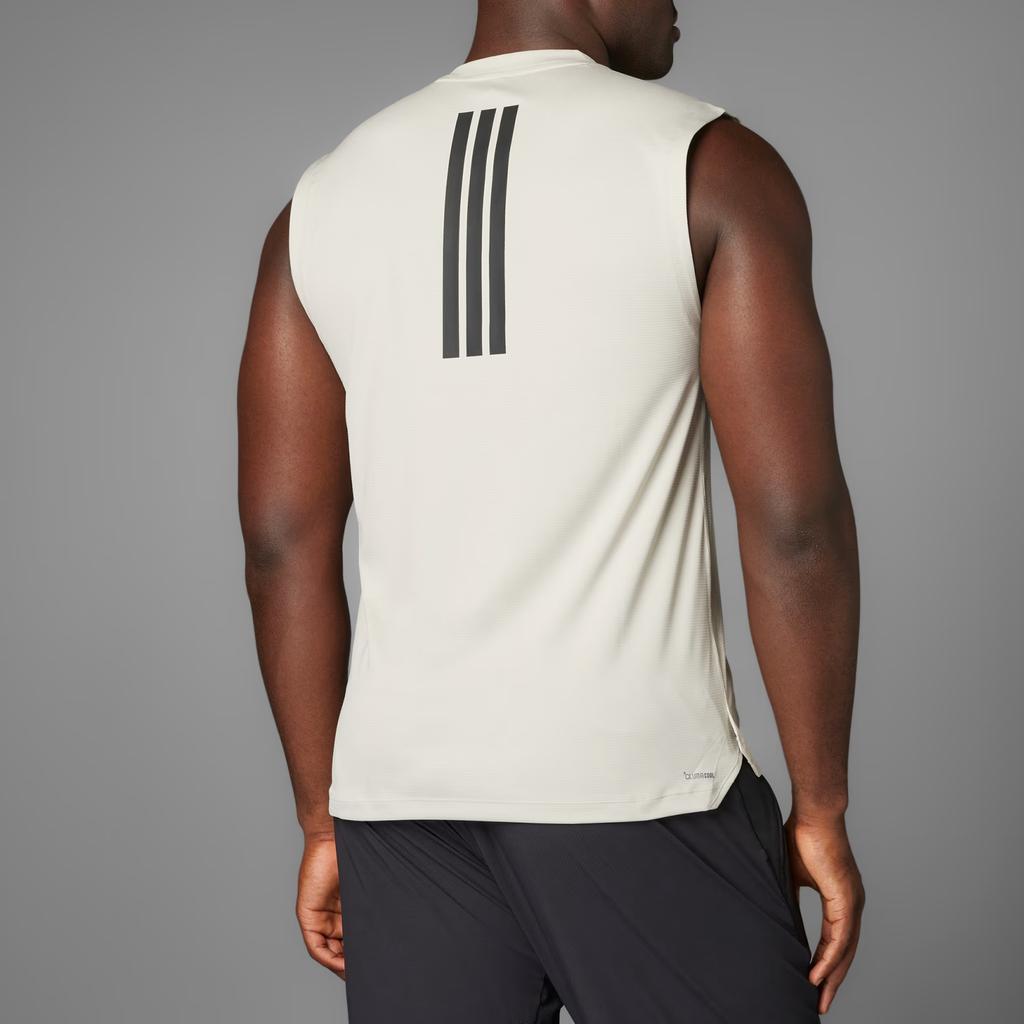 Adidas 3-Stripes Power Athletic Sweat-Wicking Cool-Fit Tank Top Men Tops White JM3188