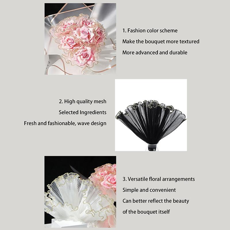 Phnom Penh Edge Wave Pearl Tulle Flower Wrapping Net Floral Bouquet Inner Lining Material Gift Box DIY Sewing Supplies Craft Pa