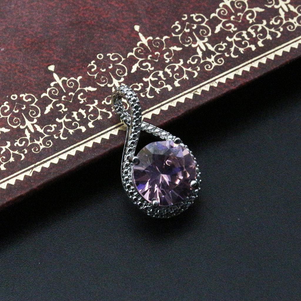 Mote Lys Lilla Sølvfarge Krystall Rhinestone Anheng Kvinner Elegant Anheng Tilbehør