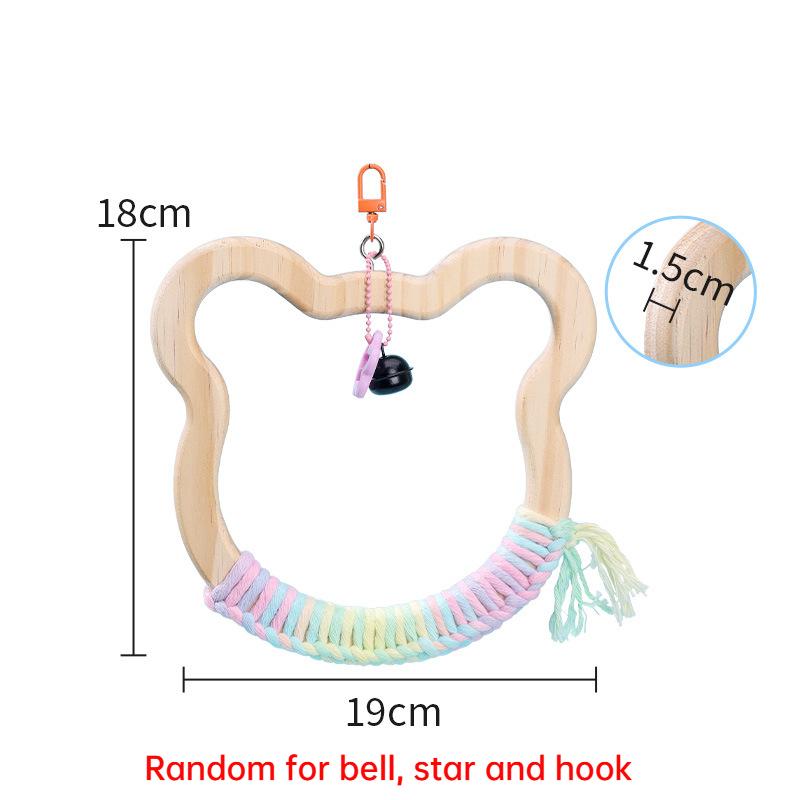 Parrot Hanging Swing Parakeet Solid Wood Bird Cage Branch Training Toy Holding Station Shelf for Parrot