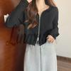 Women's Loose Drawstring Hooded Long-Sleeve Short Sweatshirt - Early Autumn 2026, Trendy Regular Shoulder Top