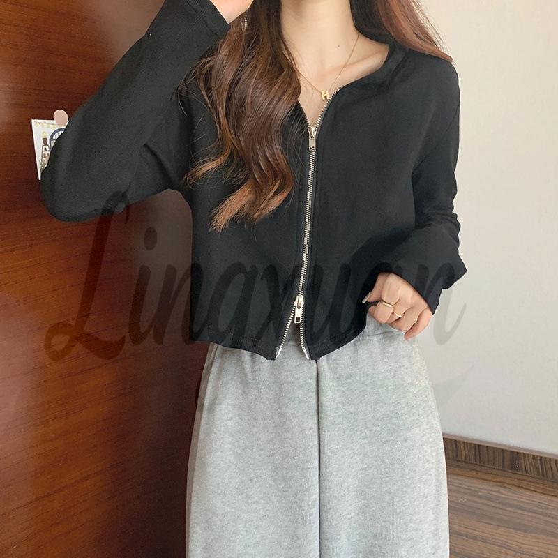 

Women s Loose Drawstring Hooded Long-Sleeve Short Sweatshirt - Early Autumn 2026, Trendy Regular Shoulder Top L чорний