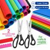 Sada 7-10 barevných EVA pěnových desek s vlnkovanými a cik-cak nůžkami, řemeslný pěnový papír tloušťky 1 mm/2 mm, pro DIY řemesla, šití, kožené a látkové projekty