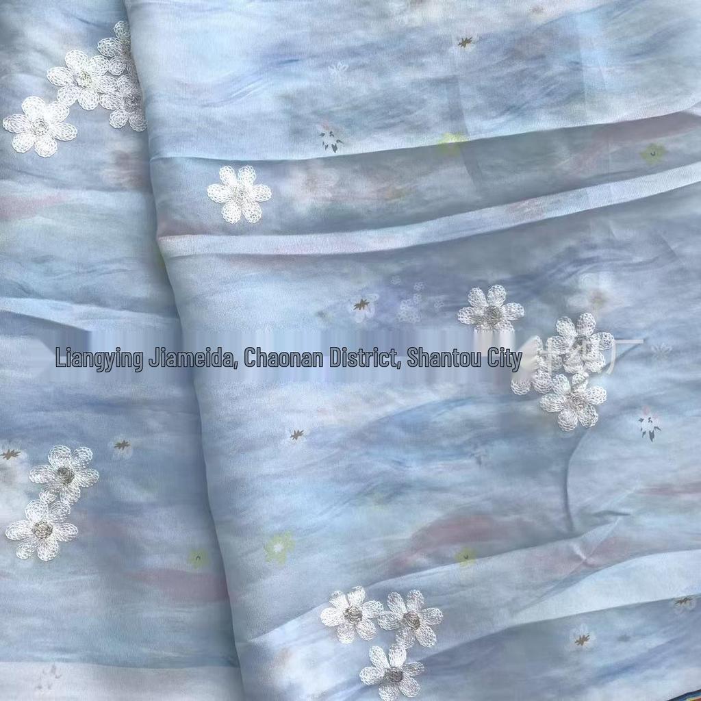 Yangzhou Embroidered Flower Fabric for Women's and Children's Clothing, Hanfu, and Printed Embroidery Clothing