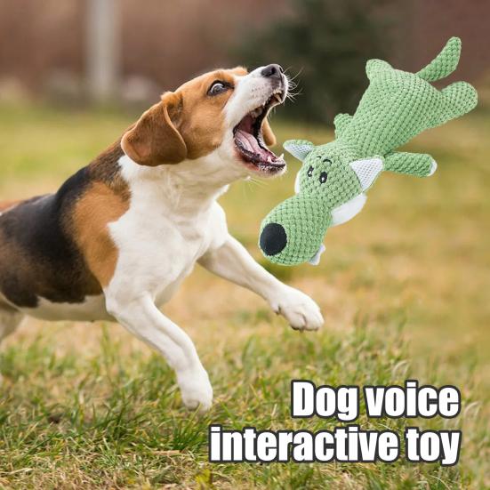 1/3Pcs Dog Plush Toy Animal Wolf Lion Elephant Design Dog Chew Toy with Squeaky Sounder Interactive Puppy Toy