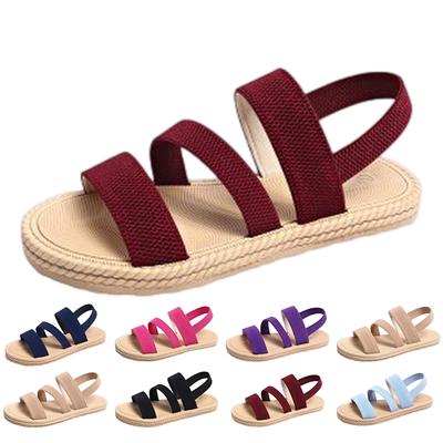 Lightweight Soft Soled Sandals for Women Summer Flat Bottomed Student Roman Sandals for Women Round Headed Breathable Beach Sandals