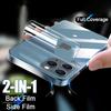 סרט אחורי 2 ב-1 + כפתור צד מדבקה סרט מסגרת שקוף הידרוג'ל TPU מגן מסך אייפון 15 14 13 12 Pro Max 13 12 Mini