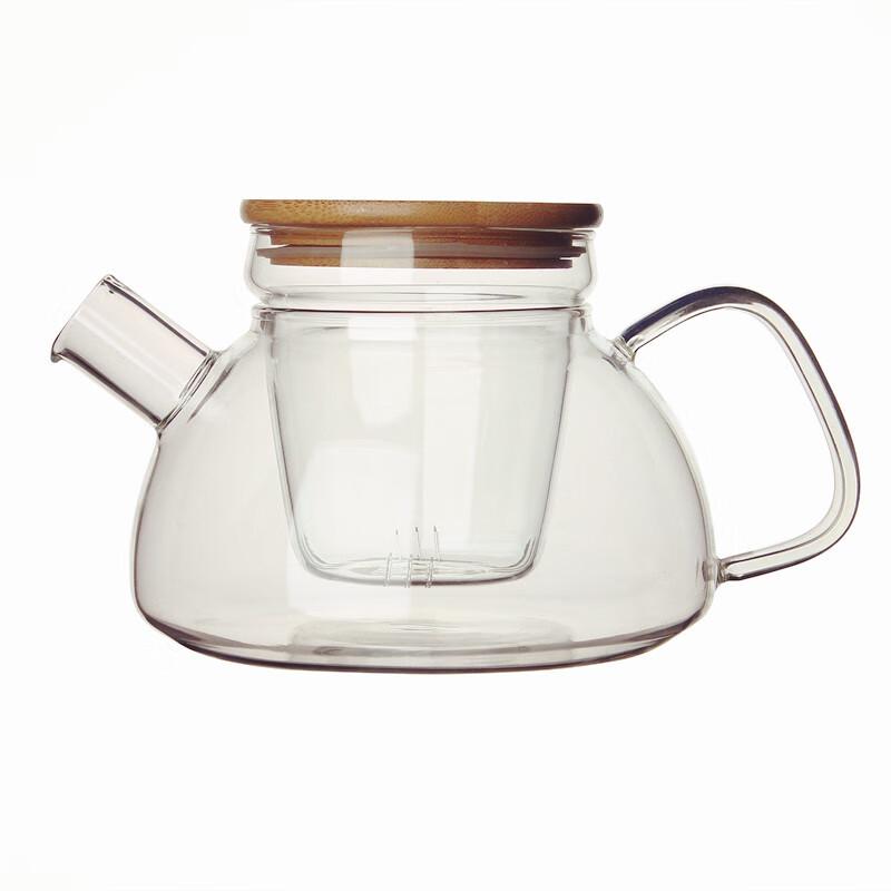Shangqi Thickened Heat-Resistant Glass Teapot with Bamboo Lid & Infuser