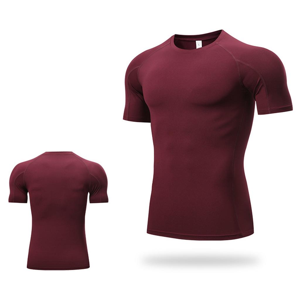 Men's PRO Tight Fitting Short Sleeved Sports Running Training Clothes Basketball Fitness Clothes Quick Drying Short Sleeved T-shirt