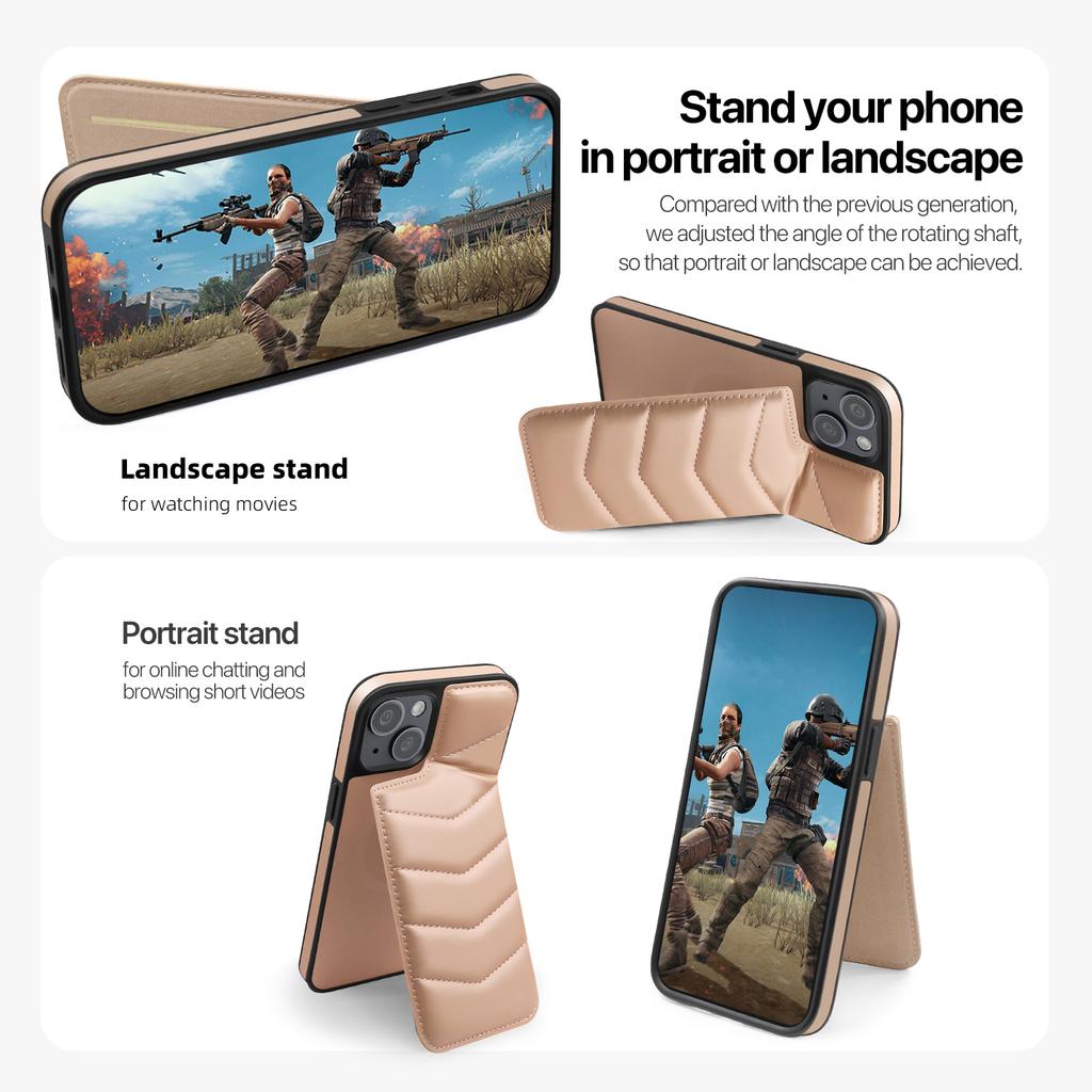 For iPhone 14 Case Case Compatible with MagSafe RFID Blocking Card Slot Leather Back Cover