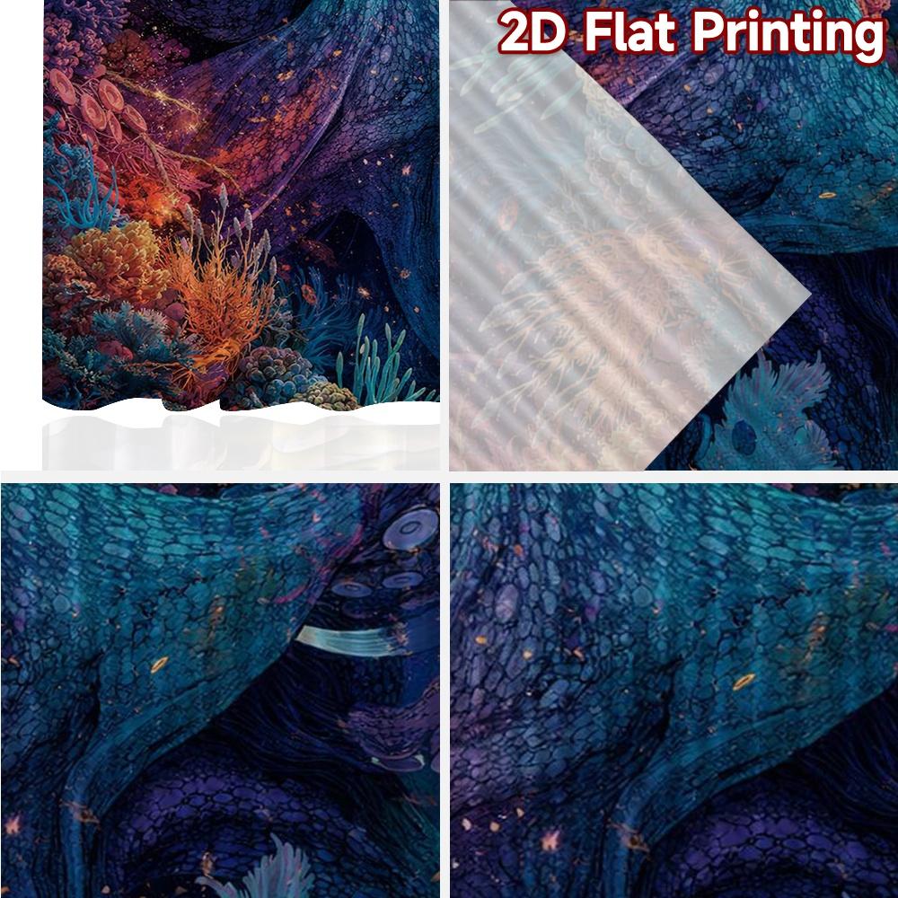 2D FLAT PRINTING 2pcs Curtains (Without Rod) Colorful Ocean Octopus Creative Popular Curtains Versatile 100% Polyester Curtains