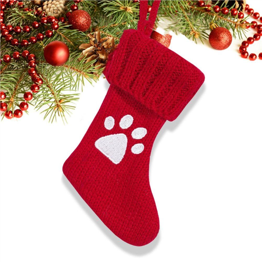 Handmade Knitted Socks Hanging Christmas Tree Pendant Candy Socks  Venue Layout Props