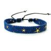 Stretch Star Denim Bracelets Stackable Adjustable Webbing Bracelet New Denim Woven Bracelet