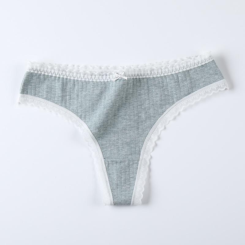 

Plus Size Women Fashion Sexy Lace Taste No Scar Antibacterial Thong Underwear XL зелений