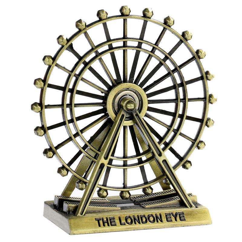 London Eye Ornament Art Figurine Retro Rotatable Ferris Wheel Model Nordic Handicraft Creative Desktop Accessories Home Decor
