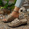 Fashion Sexy Leopard Slip On Sandals Women Summer 2025 Comfortable Soft Sole Wedge Heels Slides Woman Casual Plus Size 43 Slippers Mujer