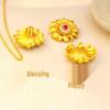 Rose Gold Diamond Sunflower Pendant - Women's Fashion Charm