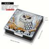 5D DIY PU Diamond Painting Memo Pad Holder with 160 Sheets Paper (Owl)