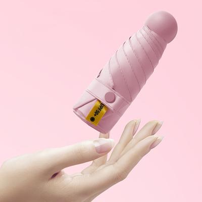Paraguas de Sol Cápsula Femenino Protector Solar Protección UV Paraguas Sol y Lluvia Mini Cinco Plegable Ultraligero y Compacto Portátil