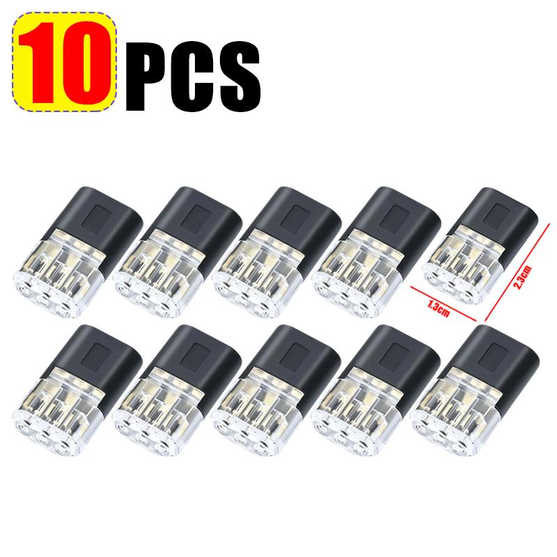 10/1pcs New Electrical Connector 3-Wire Interchangeable Quick Wire Connector Automotive Wire Cable Ribbon Terminal Connector