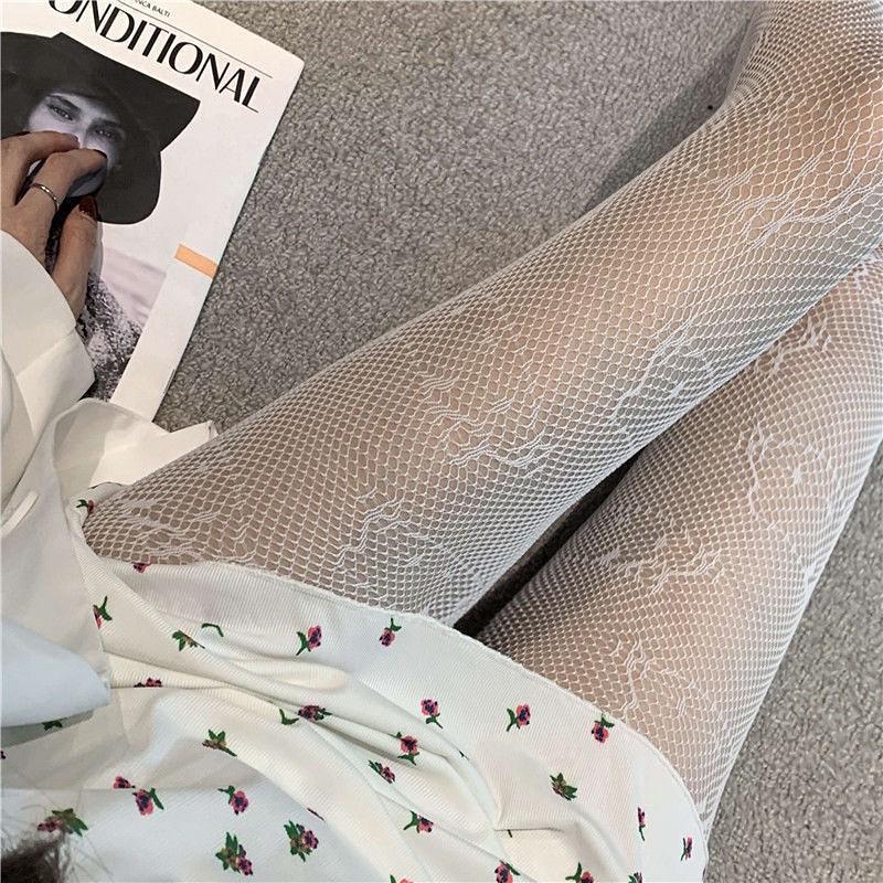 Kitty Y2K Harajuku Black Cat Fishnet Stockings with Hollowed-Out Design