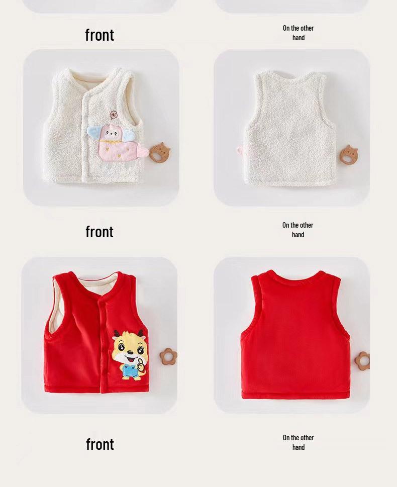 Super Cute Baby Vest: Thick Cotton-Padded, Sleeveless Jacket for Boys & Girls, Newborn To Infant, Autumn/Winter