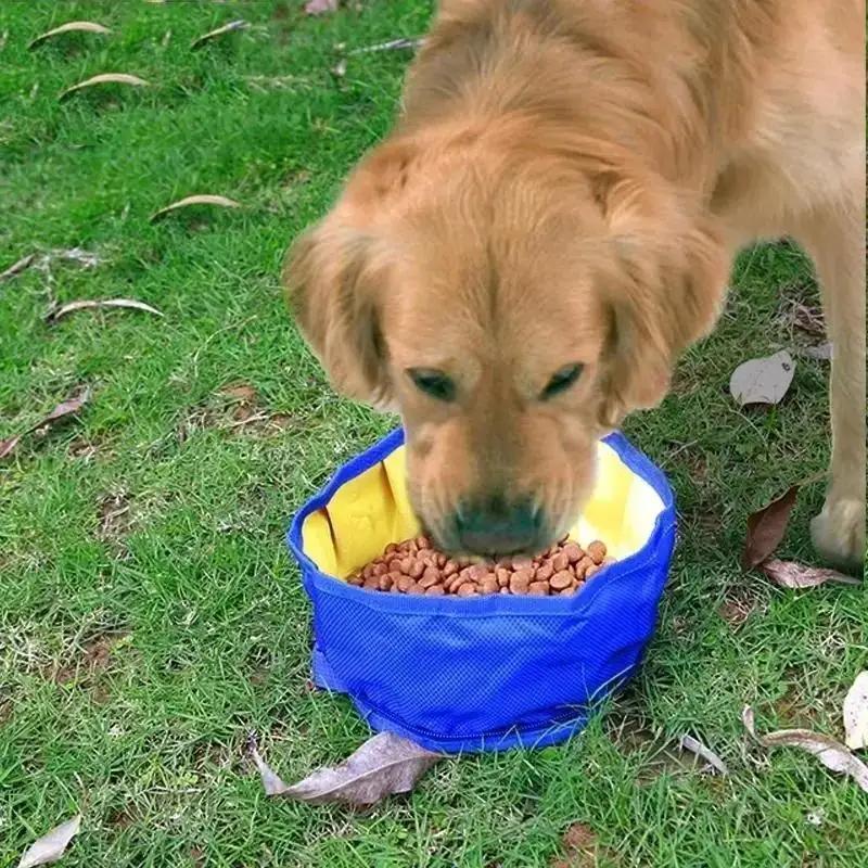 New Big Volume Dog Drinking Container Foldable Dog Water Bowl Food Storage Bag Outdoor Hiking Travel Folding Pet Bowl 1100ML