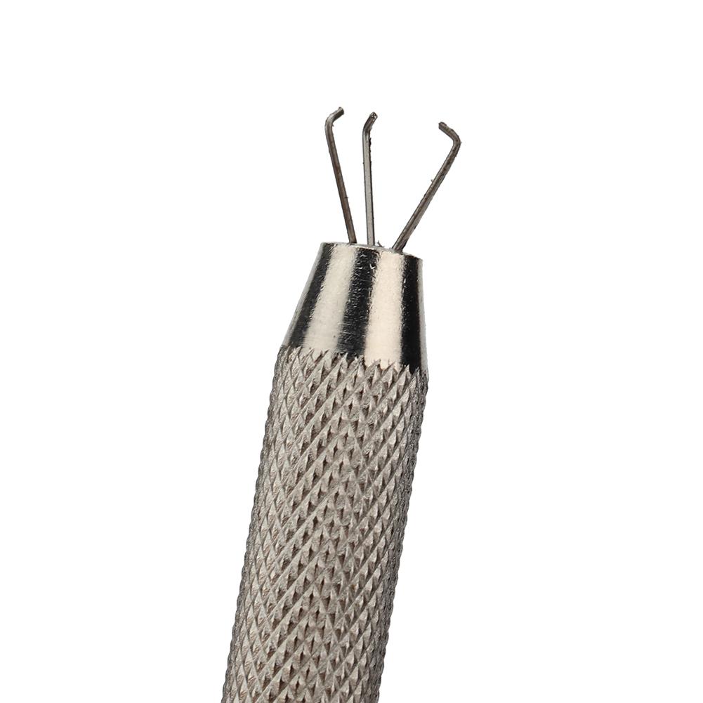 Stainless Steel Diamond Claw Pick Up Tool Tweezers for Jewelry Stone Beads (3 Prongs)