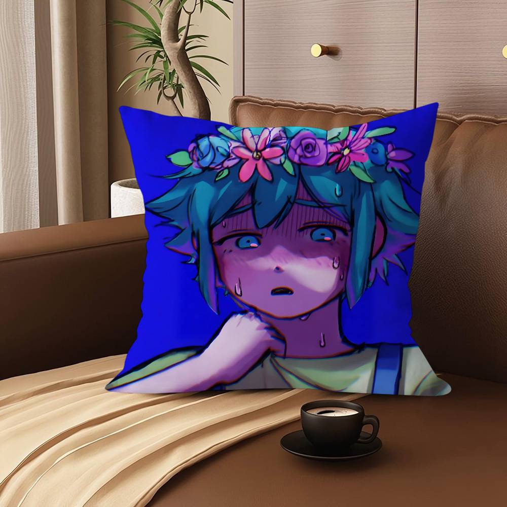 

O-OMORI Cartoon Animation Personalized Pillow Dust Cover Bedroom Kids Party Decoration Pillowcase Birthday Children Gift 12x12Inch