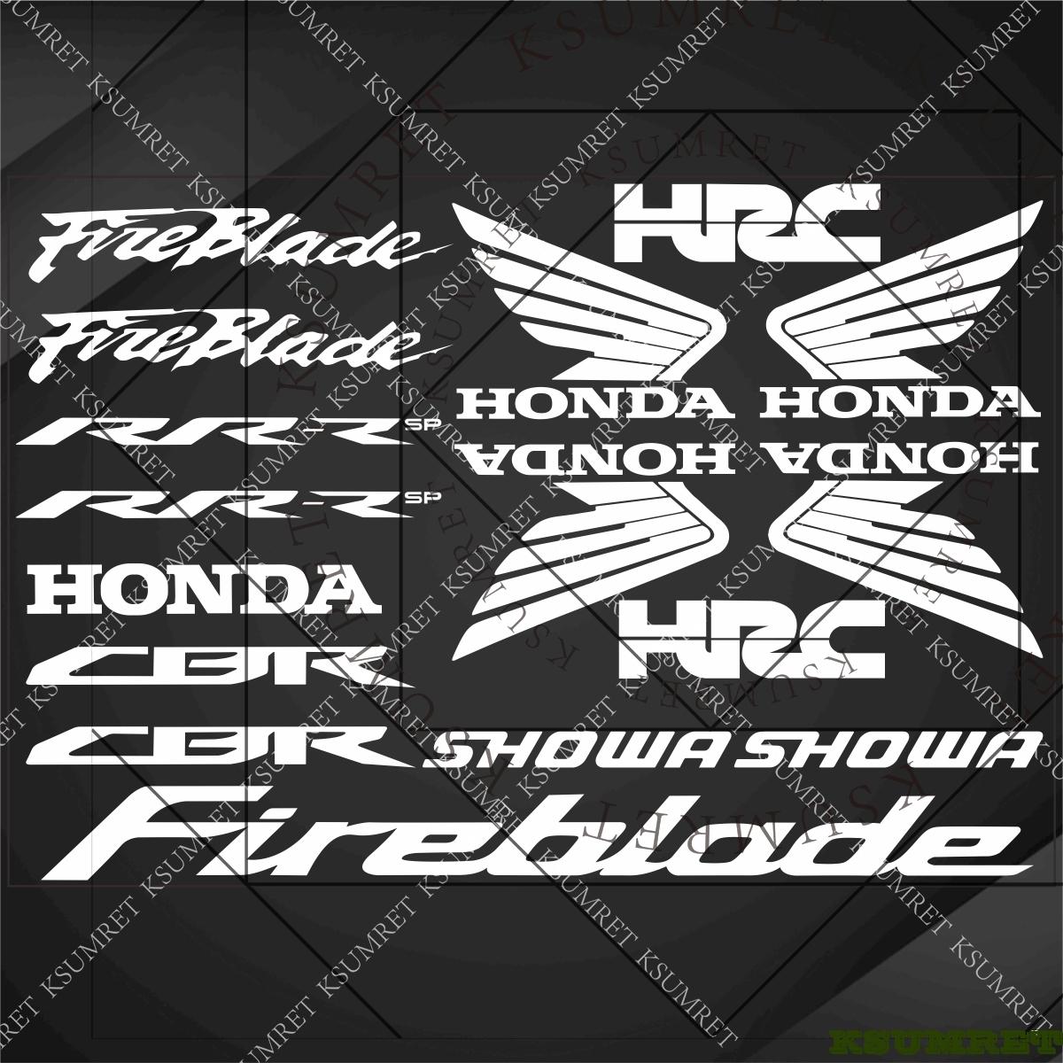 AAAKB1 Для мотоцикла Honda Fireblade Наклейки CBR1000RR CBR900RR RR-R SP HRC Racing Логотип Наклейка Водонепроницаемая белый