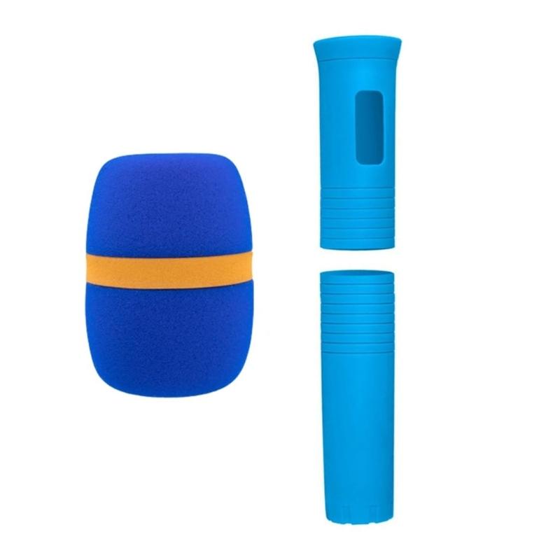 Cordless Handheld Microphone Protective Sleeve with Sponge Foam Microphone Windscreen Rubber Microphone Protective Sleeve Holder for Show KTV