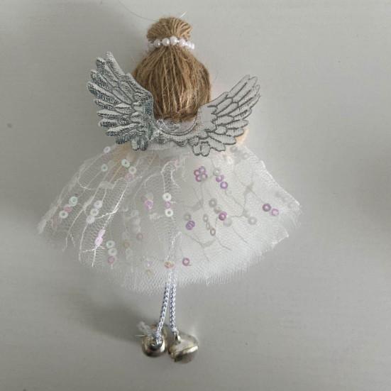 Durable Reusable Christmas Props Angel Ornaments, Cute Plush Doll Pendant with Nordic Style Holiday Decor Bell for Tree, Home Party Tree Ornaments