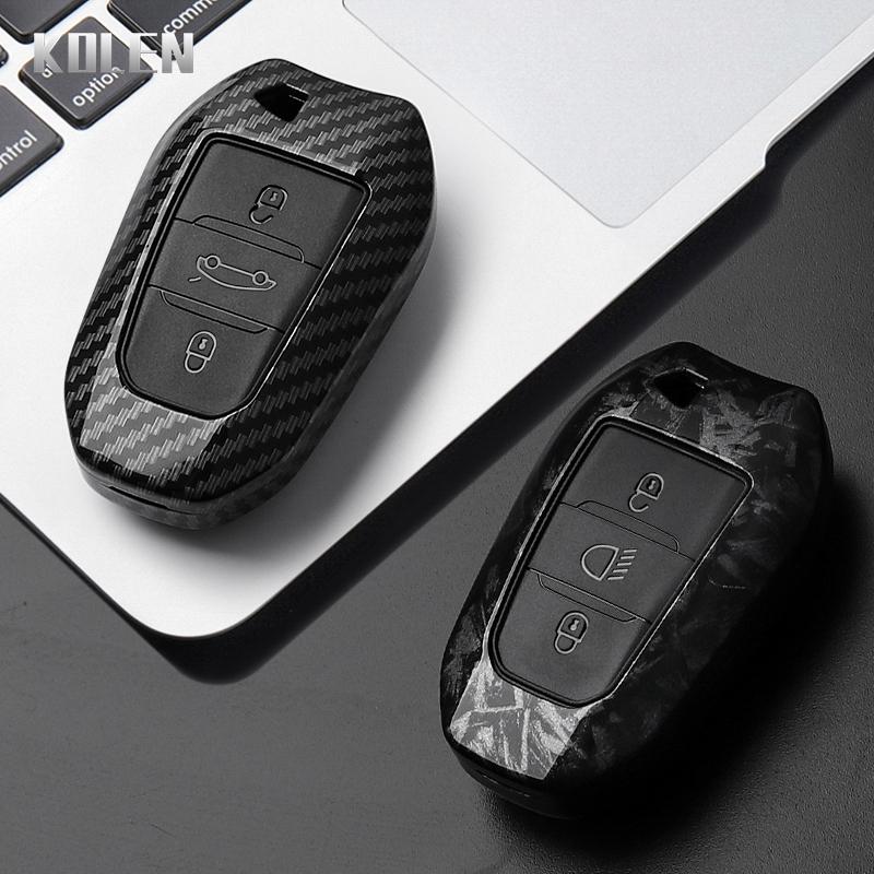 Abs Carbon Fiber Style Car Key Case Cover For Peugeot 207 208 3008 206 308 508 2008 407 5008 301 For Citroen C3 C4 C5 Berlingo
