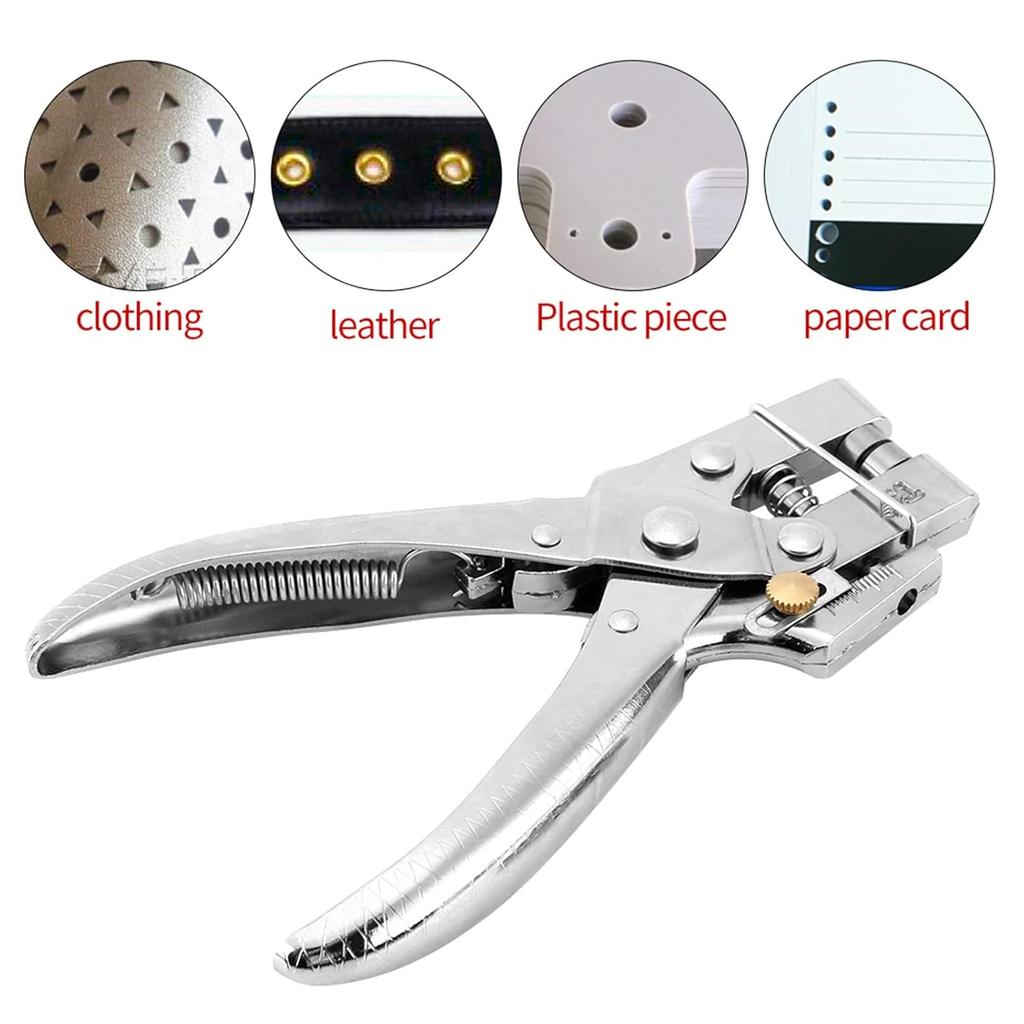 Eyelet Setting Tool for Belt Holes with Punch Pliers and 100 Pcs Hollow Grommets