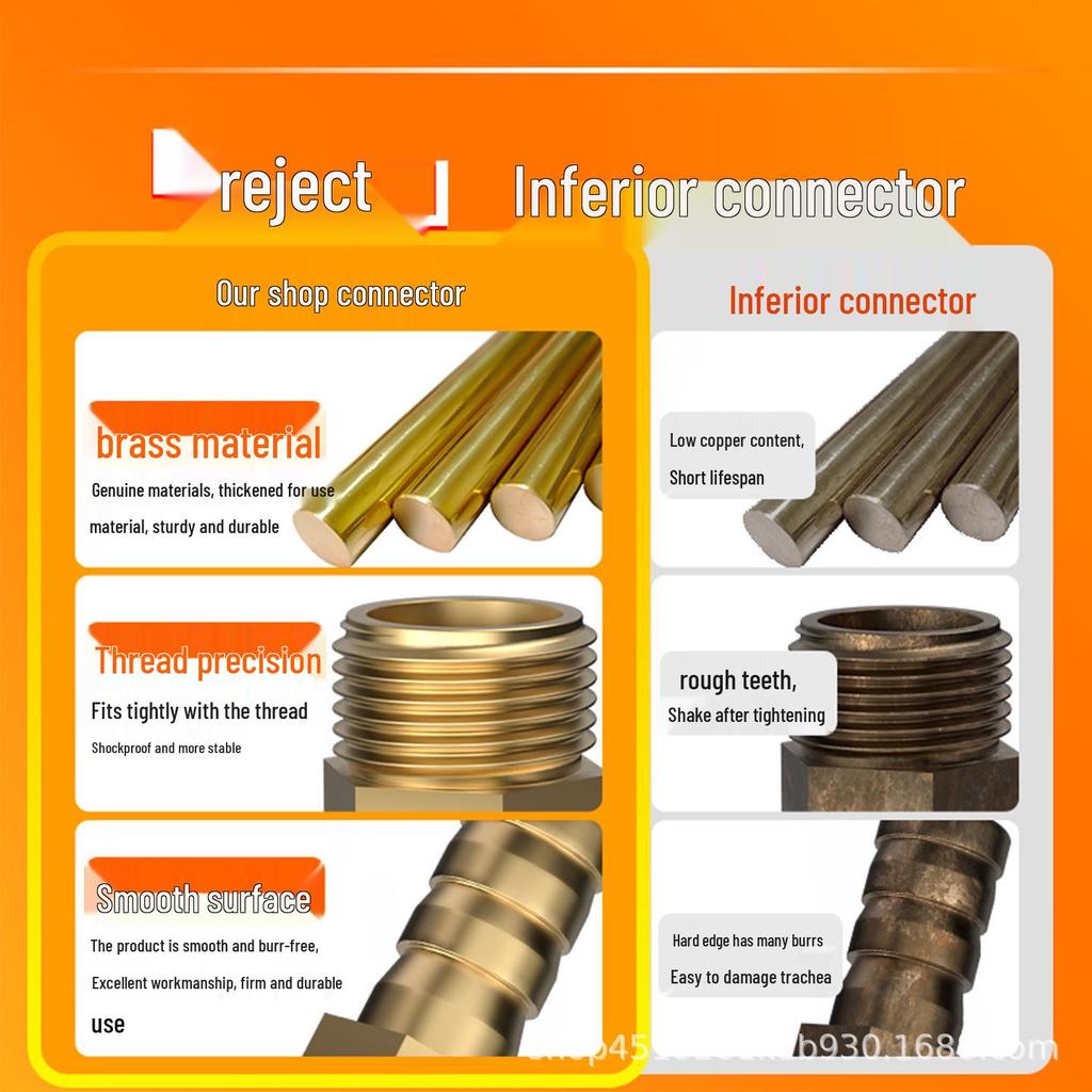 Zhuo Ji All-Copper Hexagonal Barb Connector for Gas & Oil Pipes