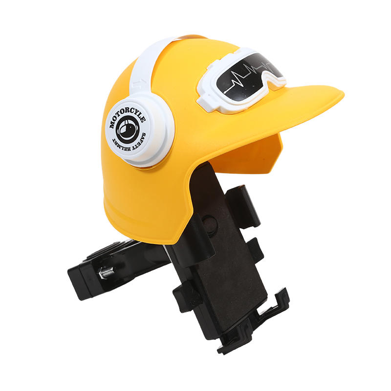Universal Phone Holder Motorcycle Mobile Phone Holder Cute Small Helmet Shape Phone Stand Motorcycle Handle Gravity Mount